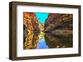 Scenic Simpsons Gap and permanent waterhole, Australia-Alberto Mazza-Framed Photographic Print