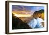 Scenic sky at dawn over waves crashing on cliffs, Madeira island, Portugal, Atlantic, Europe-Roberto Moiola-Framed Photographic Print