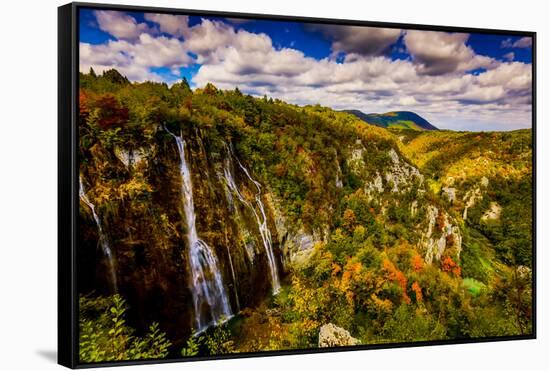 Scenic spot in Plitvice Lakes National Park, UNESCO World Heritage Site, Croatia, Europe-Laura Grier-Framed Stretched Canvas