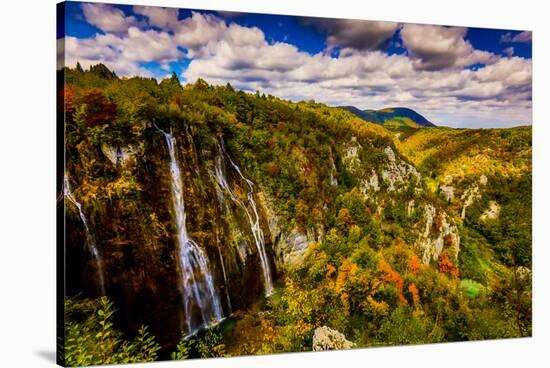 Scenic spot in Plitvice Lakes National Park, UNESCO World Heritage Site, Croatia, Europe-Laura Grier-Stretched Canvas