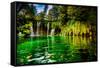 Scenic spot in Plitvice Lakes National Park, UNESCO World Heritage Site, Croatia, Europe-Laura Grier-Framed Stretched Canvas