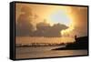 Scenic Sunset In San Juan Bay, Puerto Rico-George Oze-Framed Stretched Canvas