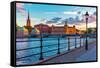 Scenic Sunset in Stockholm, Sweden-Scanrail-Framed Stretched Canvas