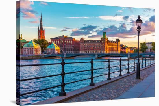 Scenic Sunset in Stockholm, Sweden-Scanrail-Stretched Canvas