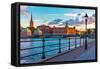 Scenic Sunset in Stockholm, Sweden-Scanrail-Framed Stretched Canvas