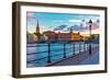 Scenic Sunset in Stockholm, Sweden-Scanrail-Framed Photographic Print