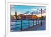 Scenic Sunset in Stockholm, Sweden-Scanrail-Framed Photographic Print