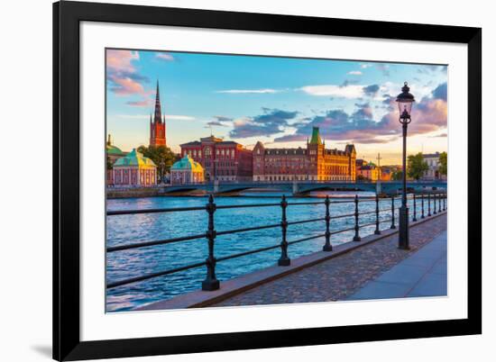 Scenic Sunset in Stockholm, Sweden-Scanrail-Framed Photographic Print