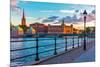 Scenic Sunset in Stockholm, Sweden-Scanrail-Mounted Photographic Print