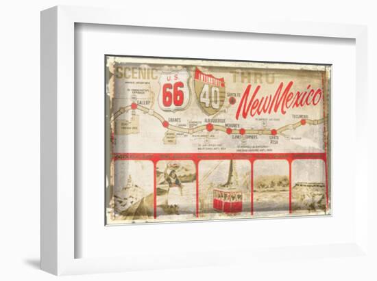 Scenic US 66 thru New Mexico-null-Framed Giclee Print