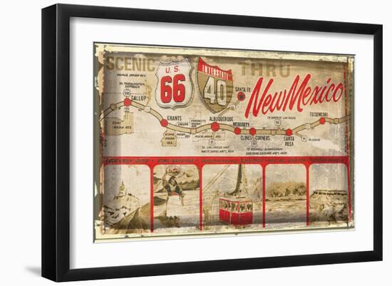 Scenic US 66 thru New Mexico-null-Framed Art Print