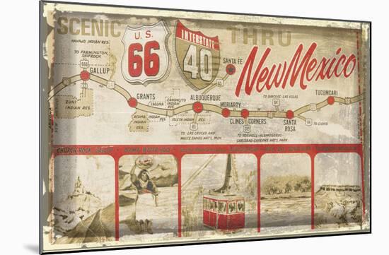 Scenic US 66 thru New Mexico-Vintage Vacation-Mounted Art Print