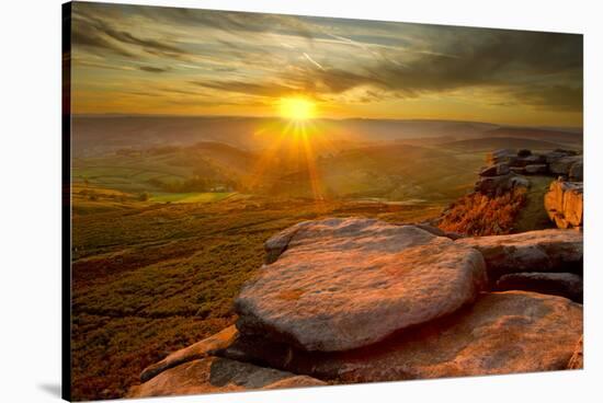 Scenic View from Higger Tor at Sunset, Peak District Np, UK, September 2011-Ben Hall-Stretched Canvas