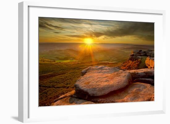 Scenic View from Higger Tor at Sunset, Peak District Np, UK, September 2011-Ben Hall-Framed Photographic Print