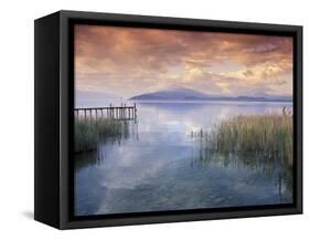 Scenic View from Shore, Lake Garda, Italy-David R. Frazier-Framed Stretched Canvas