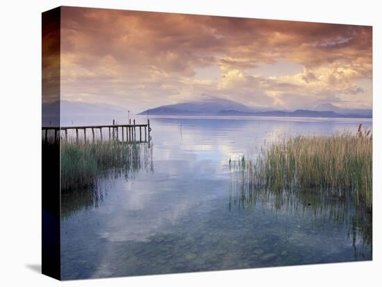 Scenic View from Shore, Lake Garda, Italy-David R. Frazier-Stretched Canvas