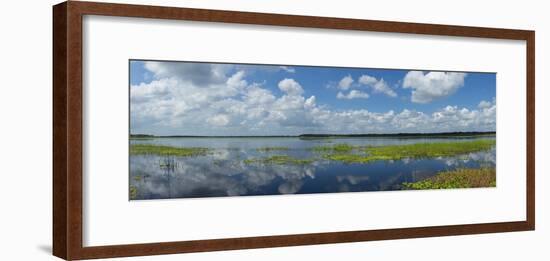 Scenic view of a lake against cloudy sky, Upper Myakka Lake, Myakka River State Park, Sarasota,...-Panoramic Images-Framed Photographic Print