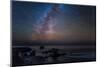 Scenic view of beach against star field at night, Sand Dollar Beach, Plaskett Creek, Big Sur, Ca...-null-Mounted Photographic Print