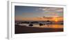 Scenic view of beach at sunset, San Simeon, San Luis Obispo County, California, USA-null-Framed Photographic Print