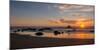 Scenic view of beach at sunset, San Simeon, San Luis Obispo County, California, USA-null-Mounted Photographic Print