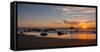 Scenic view of beach at sunset, San Simeon, San Luis Obispo County, California, USA-null-Framed Stretched Canvas