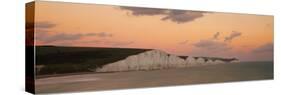 Scenic view of coastline, Seven Sisters, English Channel, Seven Sisters Country Park, Sussex, En...-null-Stretched Canvas