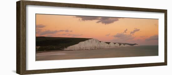 Scenic view of coastline, Seven Sisters, English Channel, Seven Sisters Country Park, Sussex, En...-null-Framed Photographic Print