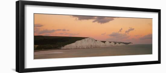 Scenic view of coastline, Seven Sisters, English Channel, Seven Sisters Country Park, Sussex, En...-null-Framed Photographic Print