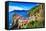 Scenic View of Colorful Village Vernazza and Ocean Coast in Cinque Terre, Italy-Martin M303-Framed Stretched Canvas