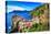 Scenic View of Colorful Village Vernazza and Ocean Coast in Cinque Terre, Italy-Martin M303-Stretched Canvas