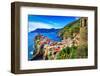 Scenic View of Colorful Village Vernazza and Ocean Coast in Cinque Terre, Italy-Martin M303-Framed Photographic Print