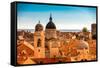 Scenic view of Dubrovnik, Croatia, Europe-Laura Grier-Framed Stretched Canvas