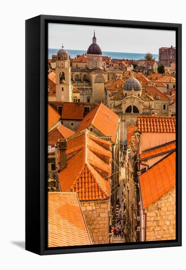 Scenic view of Dubrovnik, Croatia, Europe-Laura Grier-Framed Stretched Canvas