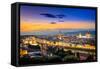 Scenic View of Florence after Sunset from Piazzale Michelangelo-MartinM303-Framed Stretched Canvas