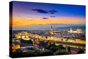 Scenic View of Florence after Sunset from Piazzale Michelangelo-MartinM303-Stretched Canvas