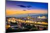 Scenic View of Florence after Sunset from Piazzale Michelangelo-MartinM303-Mounted Photographic Print