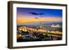 Scenic View of Florence after Sunset from Piazzale Michelangelo-MartinM303-Framed Photographic Print