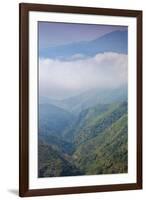 Scenic view of fog over mountains, Sinho District, Vietnam-null-Framed Photographic Print