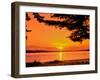 Scenic view of lake at dusk, Sand Point, Pictured Rocks National Lakeshore, Upper Peninsula, Alg...-null-Framed Photographic Print