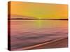 Scenic view of lake at dusk, Sand Point, Pictured Rocks National Lakeshore, Upper Peninsula, Alg...-null-Stretched Canvas