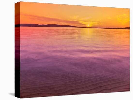 Scenic view of lake at dusk, Sand Point, Pictured Rocks National Lakeshore, Upper Peninsula, Alg...-null-Stretched Canvas