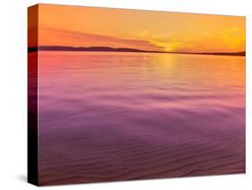 Scenic view of lake at dusk, Sand Point, Pictured Rocks National Lakeshore, Upper Peninsula, Alg...-null-Stretched Canvas