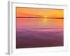 Scenic view of lake at dusk, Sand Point, Pictured Rocks National Lakeshore, Upper Peninsula, Alg...-null-Framed Photographic Print