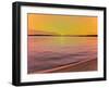 Scenic view of lake at dusk, Sand Point, Pictured Rocks National Lakeshore, Upper Peninsula, Alg...-null-Framed Photographic Print