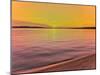 Scenic view of lake at dusk, Sand Point, Pictured Rocks National Lakeshore, Upper Peninsula, Alg...-null-Mounted Photographic Print