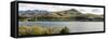 Scenic view of Lake Hayes near Arrowtown, Queenstown Lakes District, Central Otago, Otago Region...-null-Framed Stretched Canvas