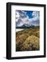 Scenic view of Los Cuernos mountain peaks from shore of Lago Pehoe-Jan Miracky-Framed Photographic Print