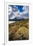 Scenic view of Los Cuernos mountain peaks from shore of Lago Pehoe-Jan Miracky-Framed Photographic Print