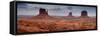 Scenic view of mittens on Monument Valley, Utah-Arizona, USA-null-Framed Stretched Canvas