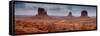 Scenic view of mittens on Monument Valley, Utah-Arizona, USA-null-Framed Stretched Canvas